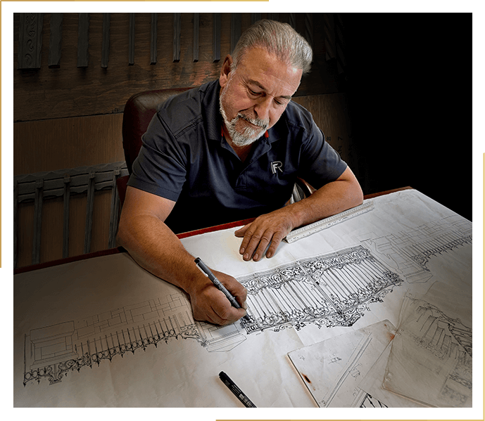 Rui Campos drawing a gate